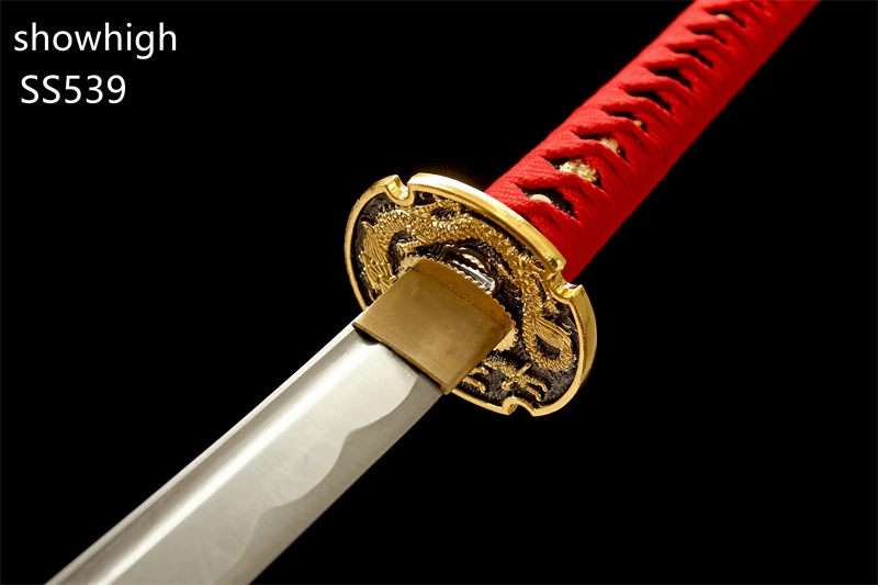 Handmade carbon steel functional red katana  Swords ss539