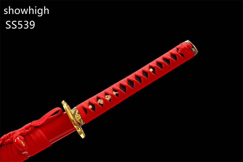 Handmade carbon steel functional red katana  Swords ss539