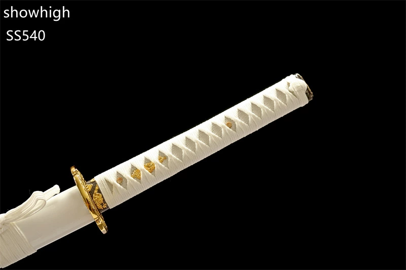 Handmade carbon steel functional white katana Swords ss540