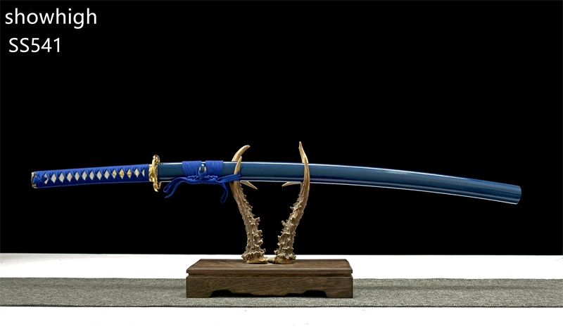 Handmade  functional  blue katana Swords ss541