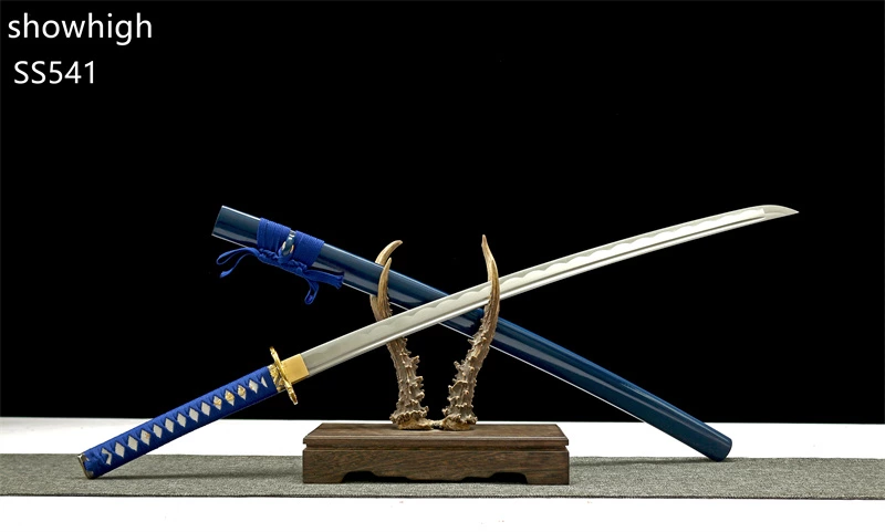 Handmade  functional  blue katana Swords ss541