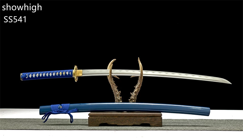 Handmade  functional  blue katana Swords ss541