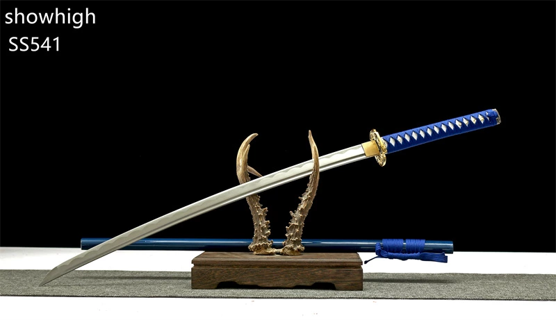 Handmade  functional  blue katana Swords ss541