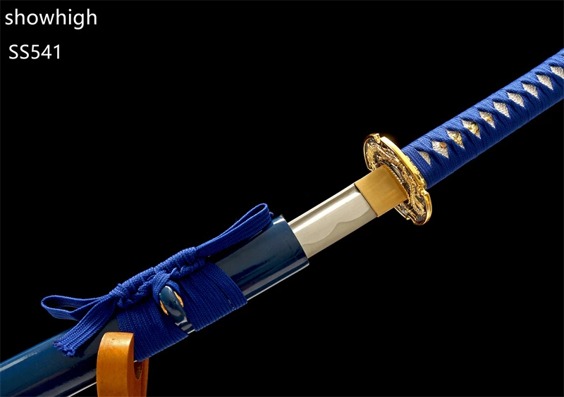 Handmade  functional  blue katana Swords ss541