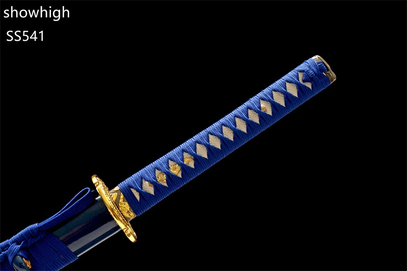 Handmade  functional  blue katana Swords ss541