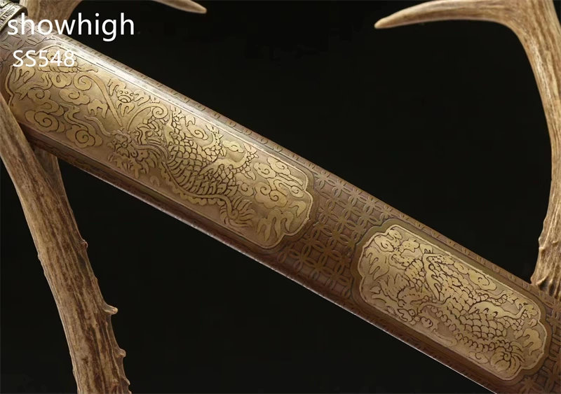 Handmade  damascus Swords with brass scabbard ss548