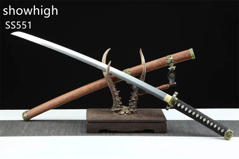 Handmade functional military Swords with rosewood saya ss551