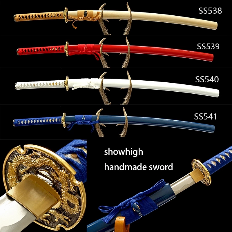 Handmade  functional  blue katana Swords ss541