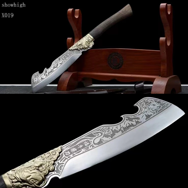 handmade high carbon steel cow sword wood chopper X019