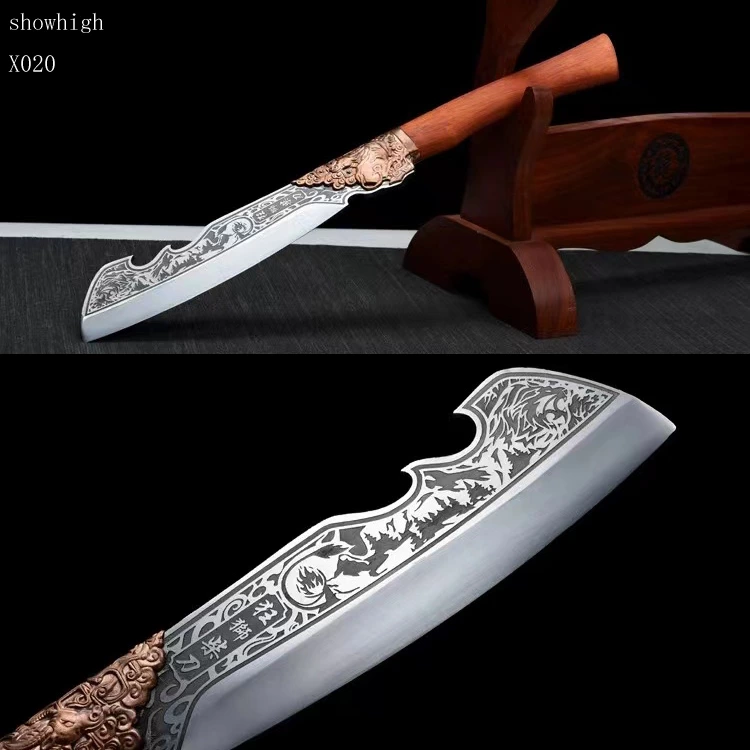 hand made high carbon steel lion sword wood chopper X020