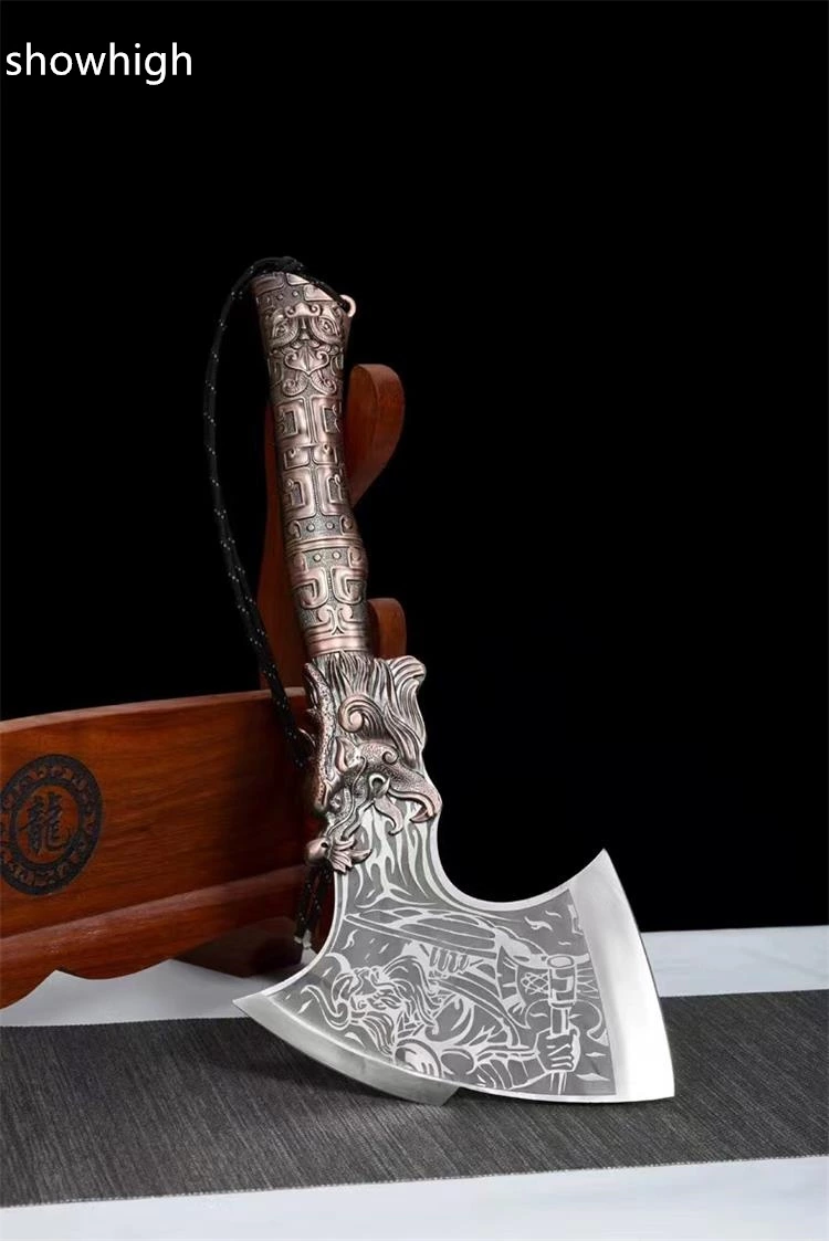 handmade high carbon steel bull god tomahawk broad axe X007