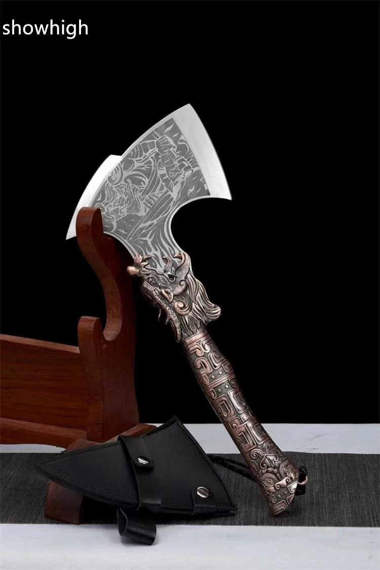 handmade high carbon steel bull god tomahawk broad axe X007