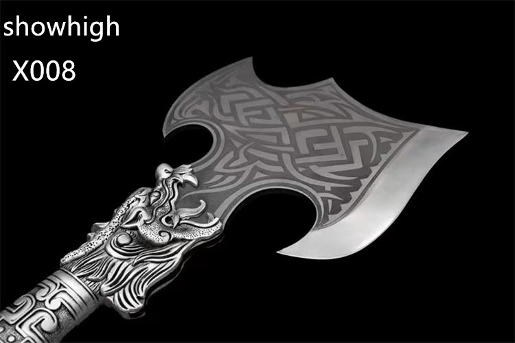 handmade high carbon steel  tomahawk  broad axe with zinc alloy dragon handle X008