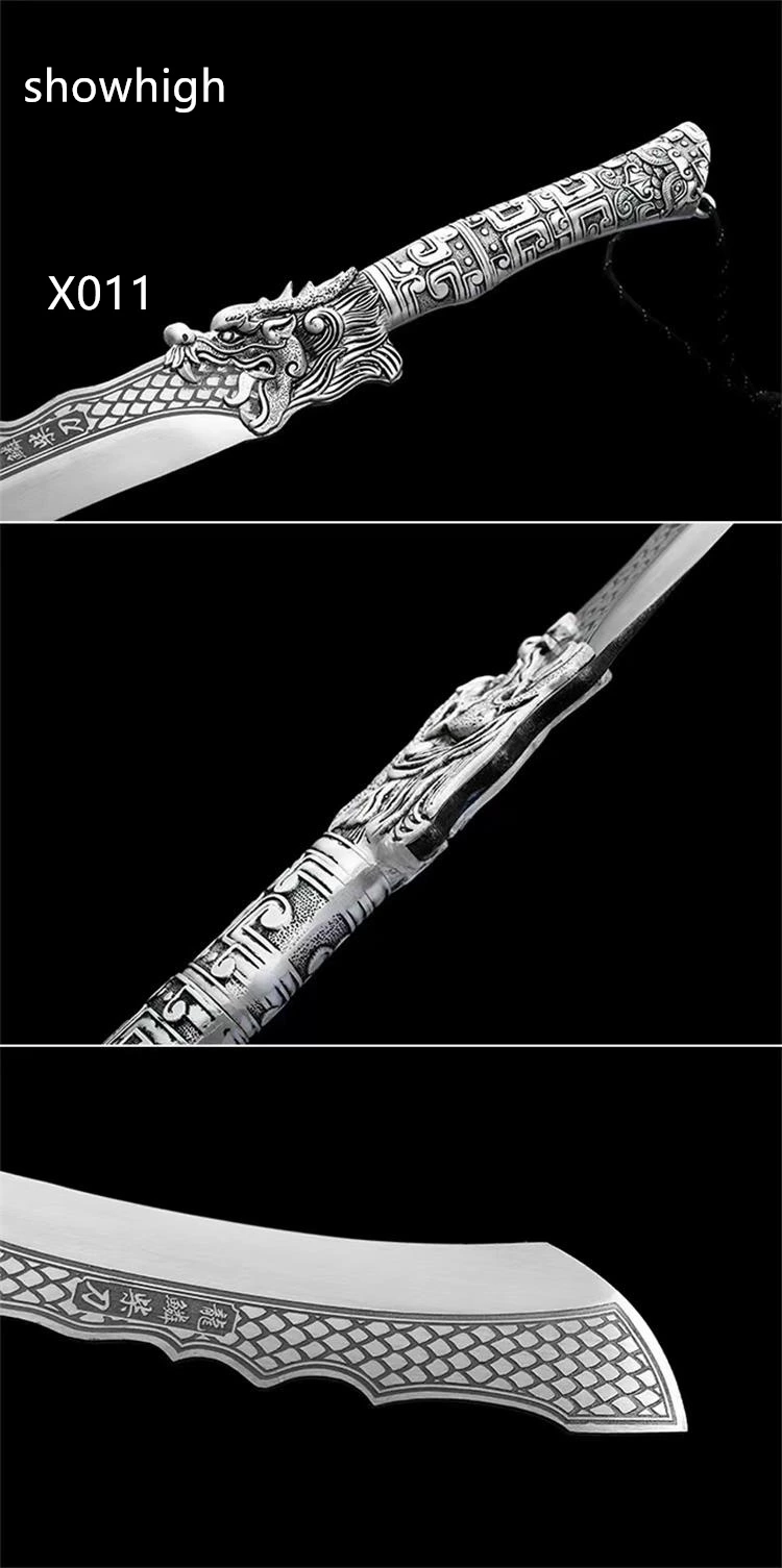 handmade high carbon steel dragon scale sword wood chopper X011