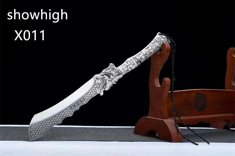 handmade high carbon steel dragon scale sword wood chopper X011