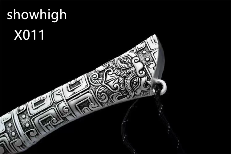 handmade high carbon steel dragon scale sword wood chopper X011