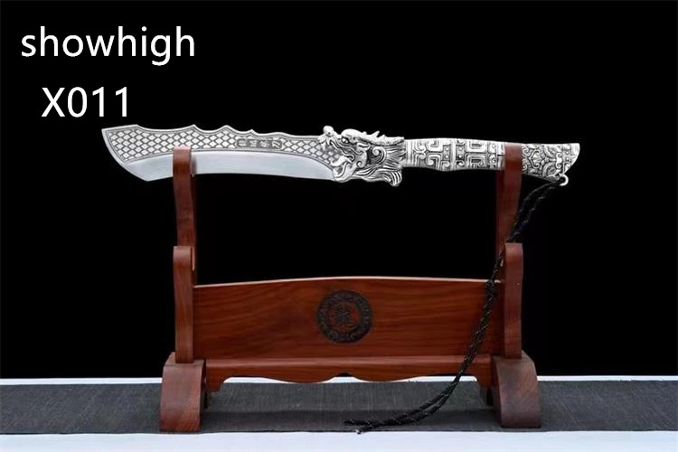 handmade high carbon steel dragon scale sword wood chopper X011