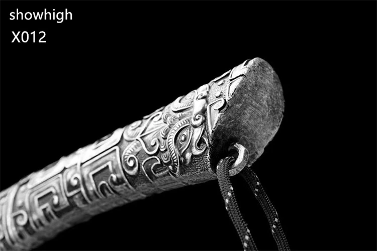 handmade high carbon steel dragon fire sword wood chopper X012