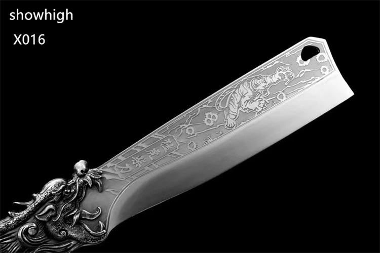 handmade high carbon steel tiger sword wood chopper X016