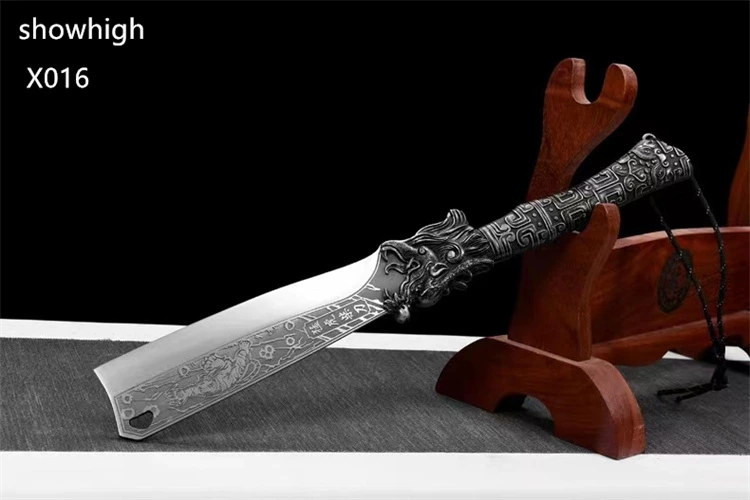 handmade high carbon steel tiger sword wood chopper X016