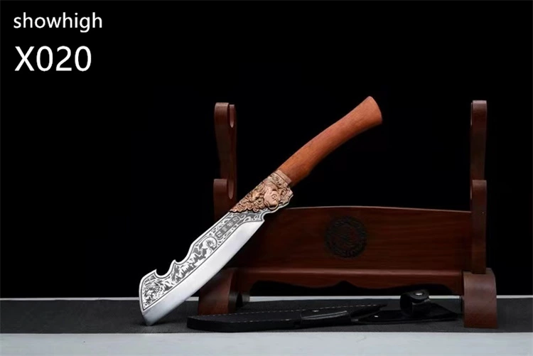 hand made high carbon steel lion sword wood chopper X020