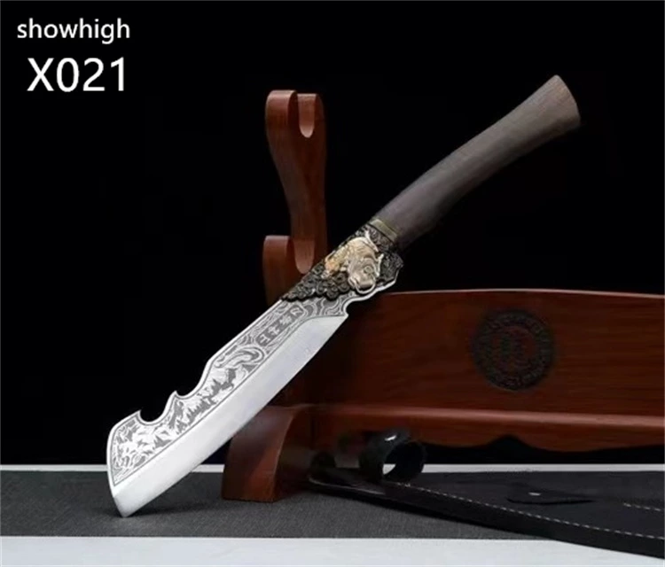 Handmade high carbon steel mountain god sword wood chopper X021