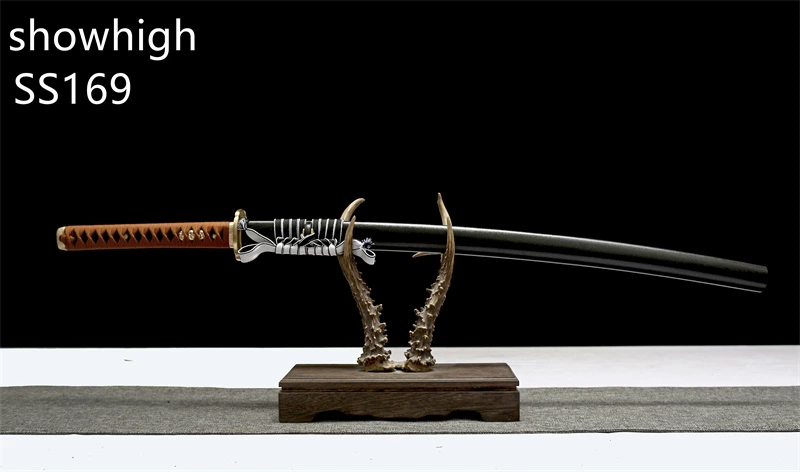 handmade high quality T10 real fancy hamon japanese katana  swords ss169