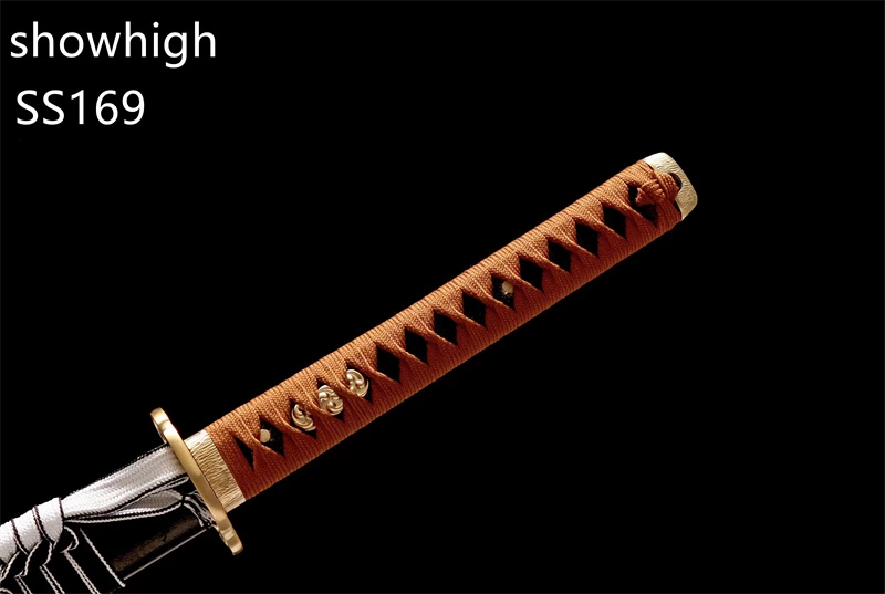 handmade high quality T10 real fancy hamon japanese katana  swords ss169