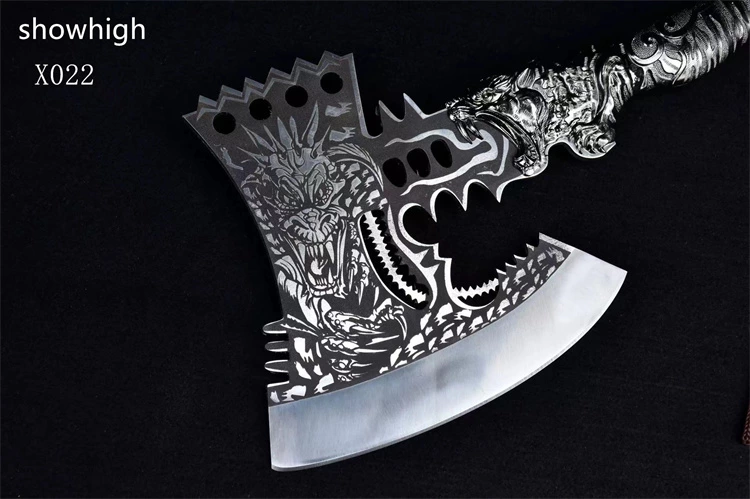 Handmade high carbon steel dragon axe X022