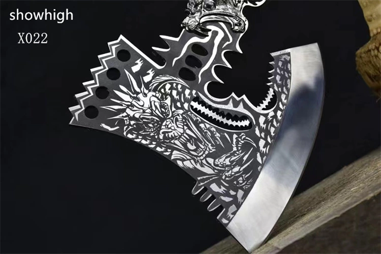 Handmade high carbon steel dragon axe X022