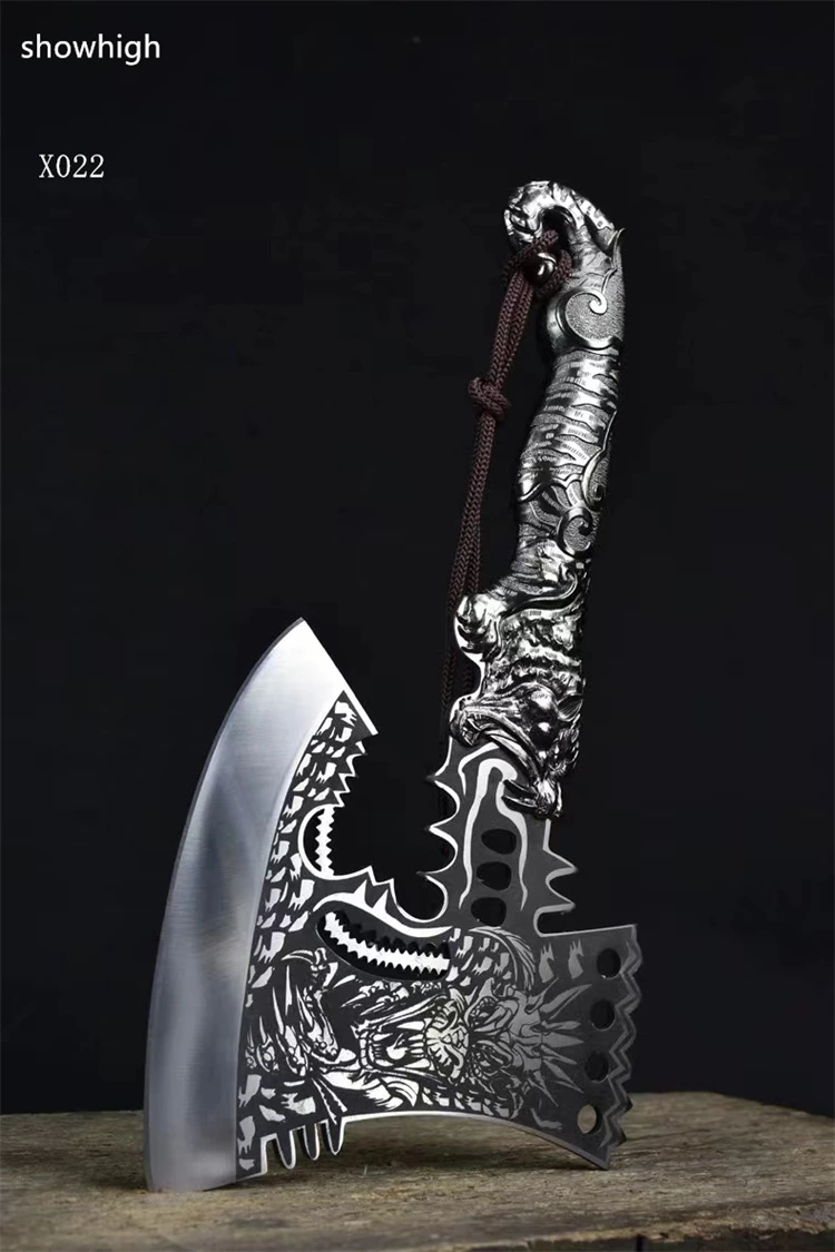 Handmade high carbon steel dragon axe X022