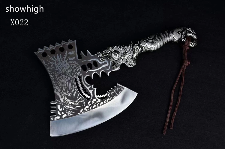 Handmade high carbon steel dragon axe X022