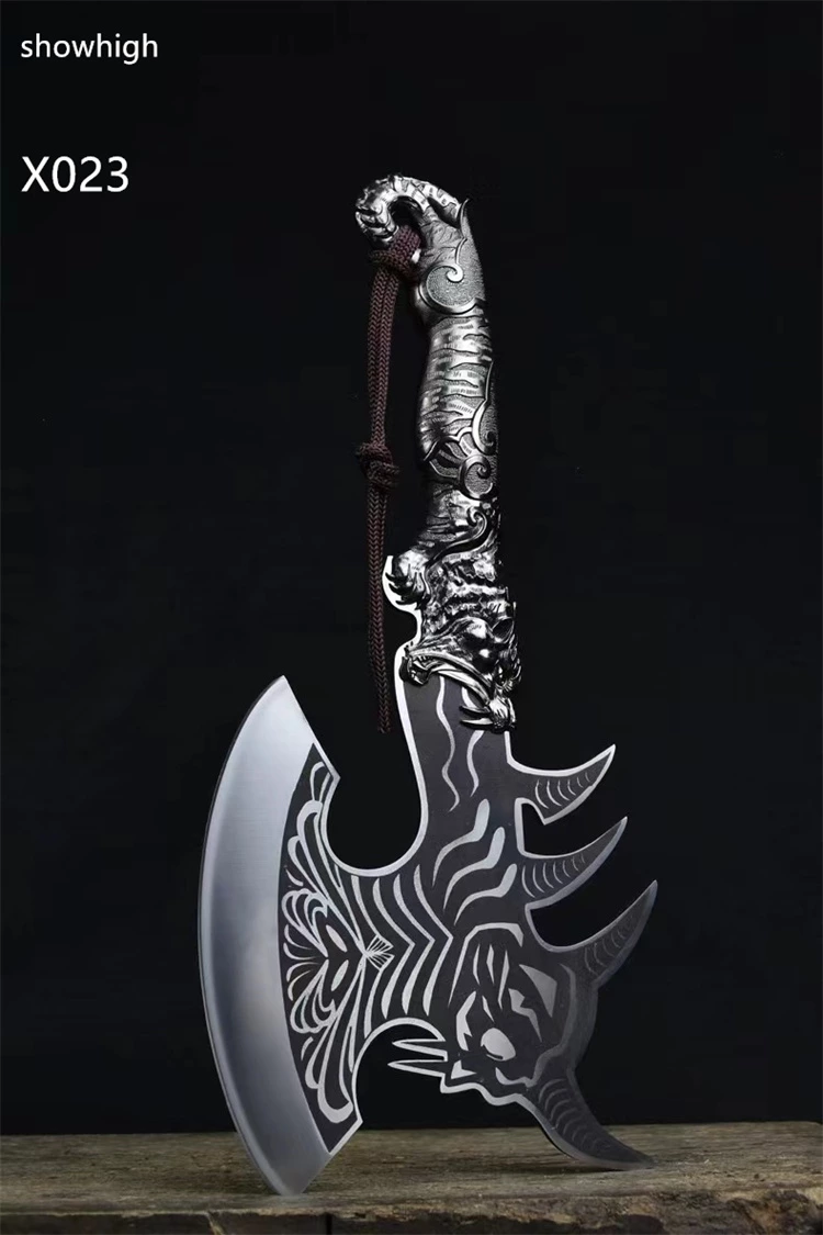 handmade high carbon steel skull axe X023