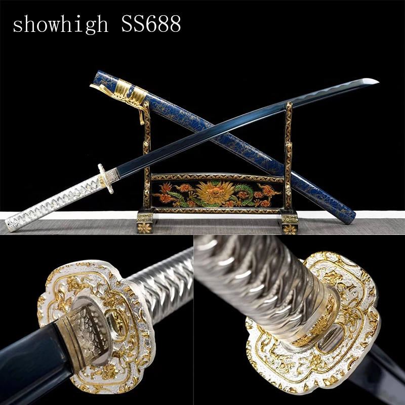 Handmade blue carbon steel katana Swords ss688