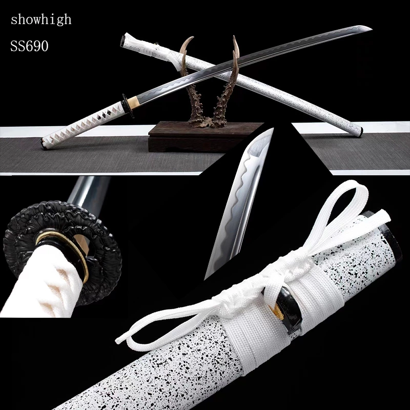 handmade high carbon steel katana sword with iron tsuba ss690