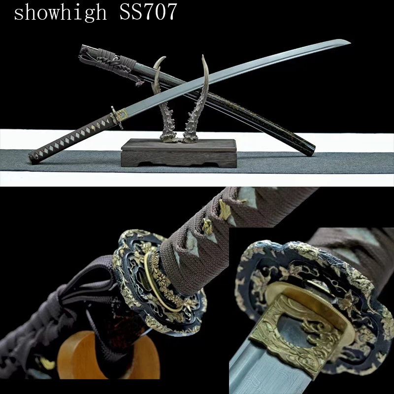 handmade high quality twisted damascus katana sword ss707