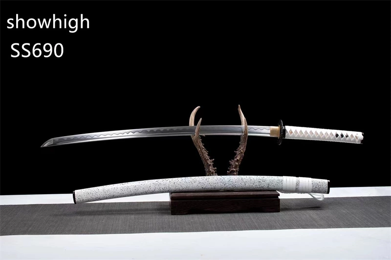 handmade high carbon steel katana sword with iron tsuba ss690