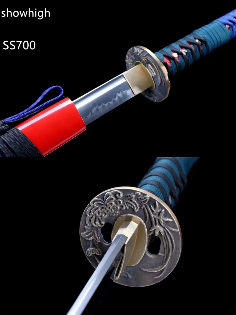 Handmade high carbon steel clay tempered real hamon katana Swords ss700