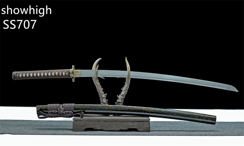 handmade high quality twisted damascus katana sword ss707