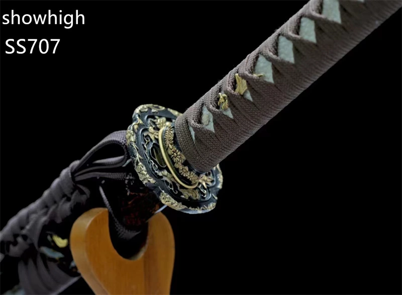 handmade high quality twisted damascus katana sword ss707