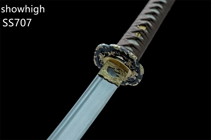 handmade high quality twisted damascus katana sword ss707