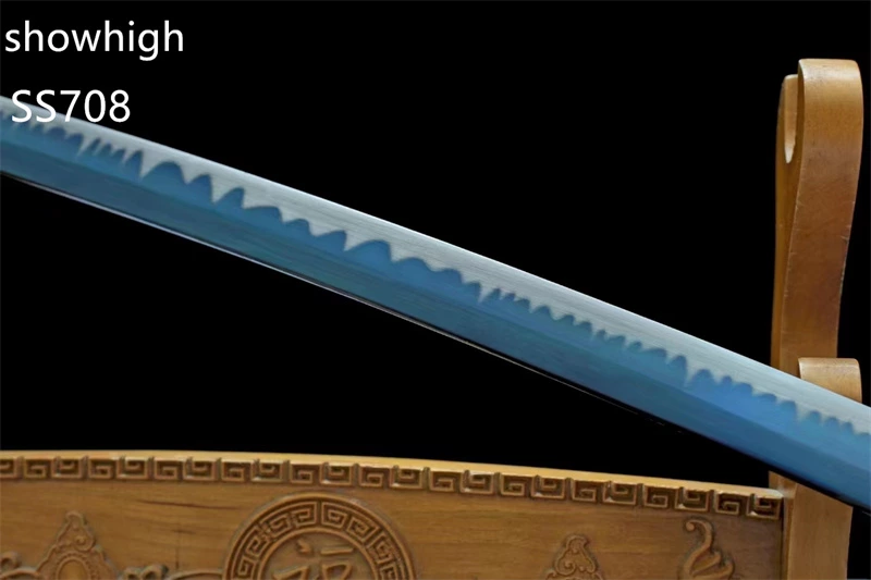 handmade blue lotus katana sword ss708