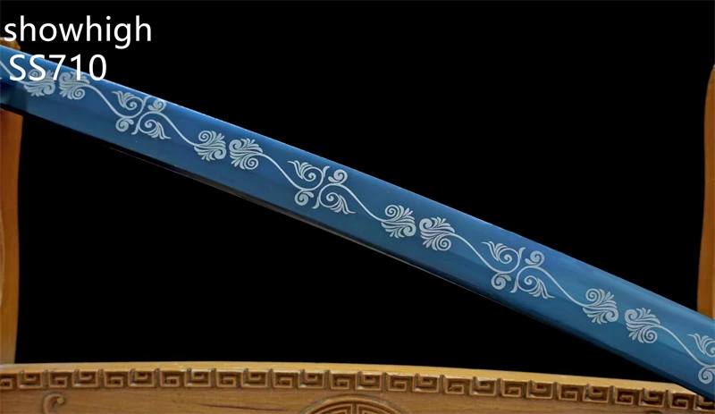 Handmade high carbon blue flower katana Swords ss710