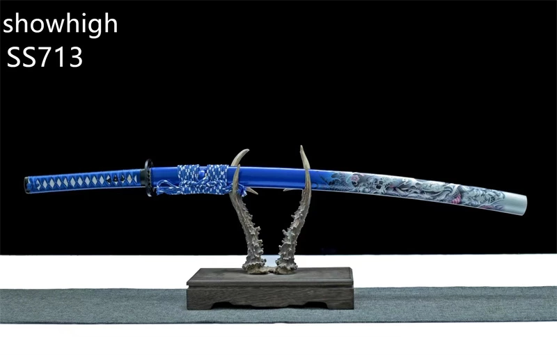 Handmade dragon blue katana Swords ss713