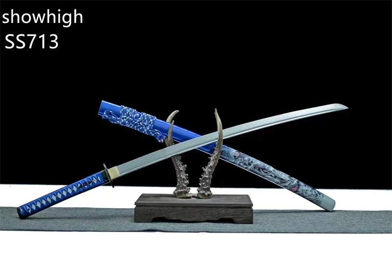 Handmade dragon blue katana Swords ss713