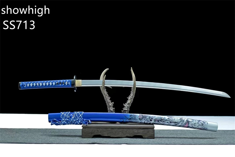 Handmade dragon blue katana Swords ss713