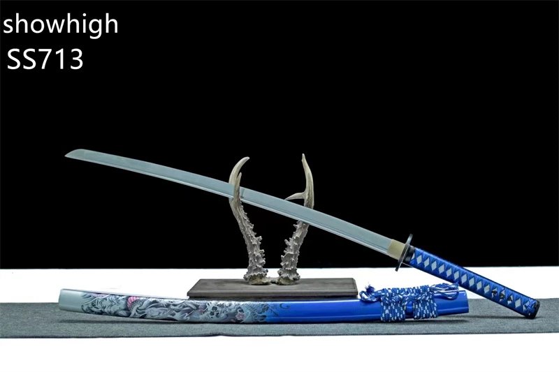 Handmade dragon blue katana Swords ss713