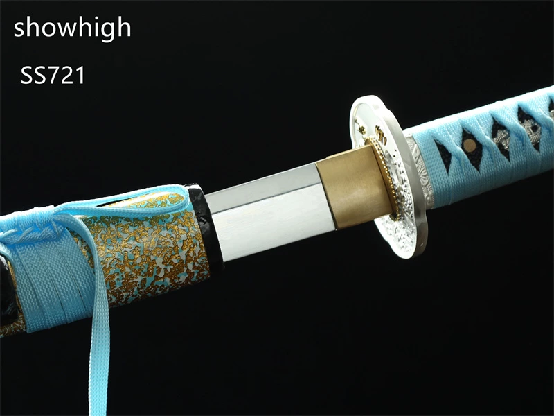 handmade blue japanese samurai katana sword ss721