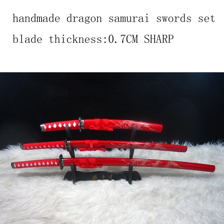 handmade dragon samurai swords set ss086