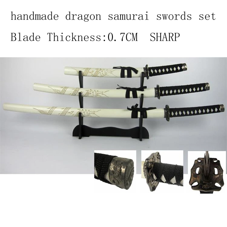 handmade dragon samurai swords set ss086